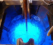 A view from the deck of the drillship JOIDES Resolution; deep below lies the seafloor.